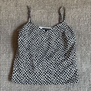 Banana Republic Black and White Patterned Tank Top